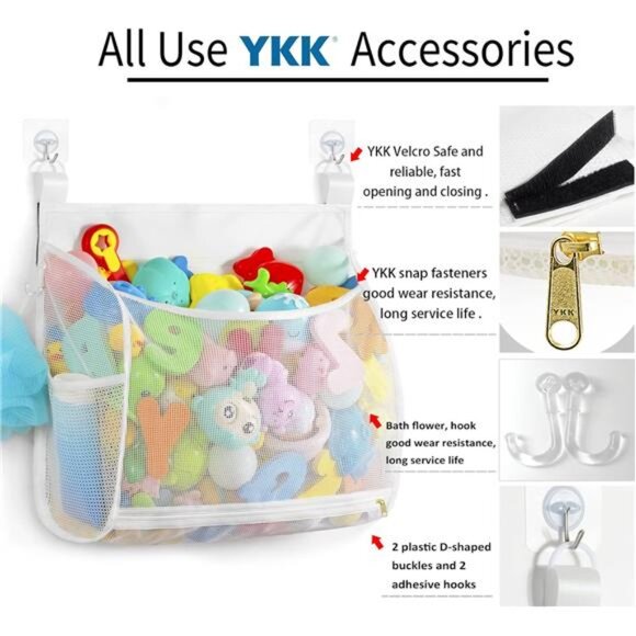 Baby Mesh Bath Toy Organizer, Multiple Ways to Hang, Ultra Large Capacity - Picture 5 of 8